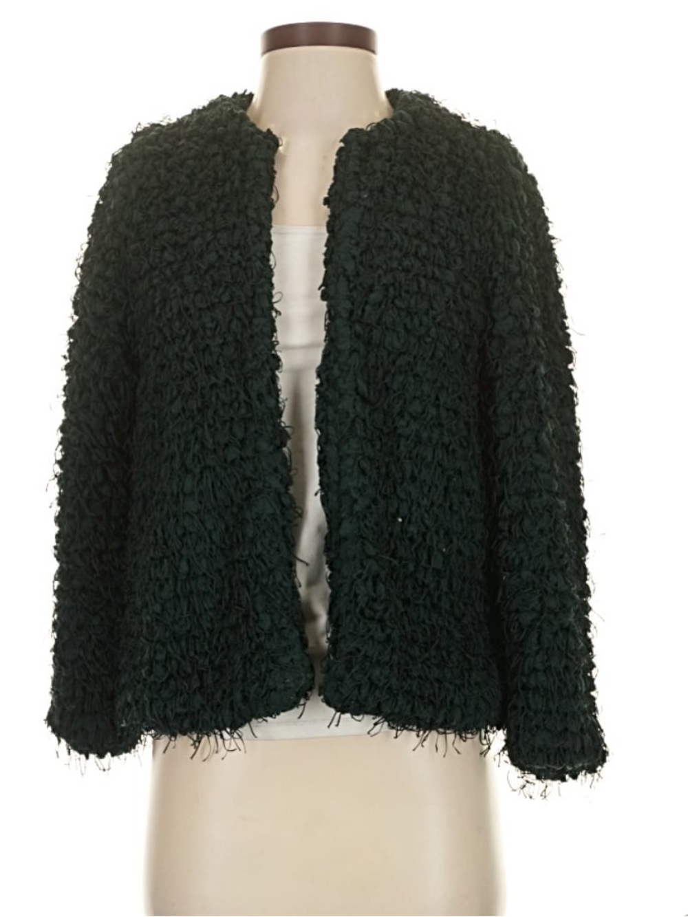 Zara Shaggy Hunter Green Jacket